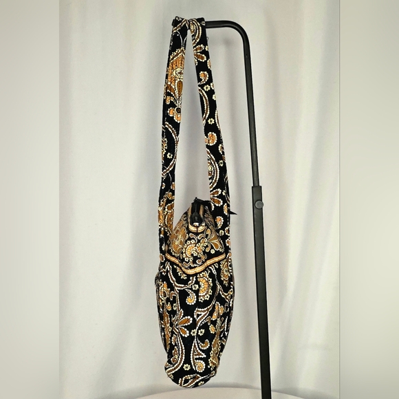 Vera Bradley Quilted Tote Bag | Black Brown Paisley | Zip Top Shoulder Purse | - Picture 3 of 6